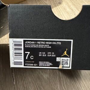 Jordan 1 Retro High OG TD in Black, Brown, and White